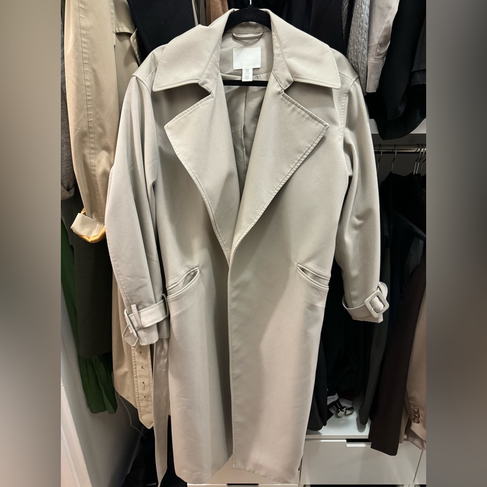 Gray/Taupe H&M Trench Coat Size XS